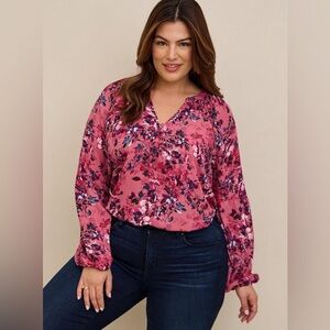 Georgette Puff Sleeve Peasant Blouse / Size 0 (12)